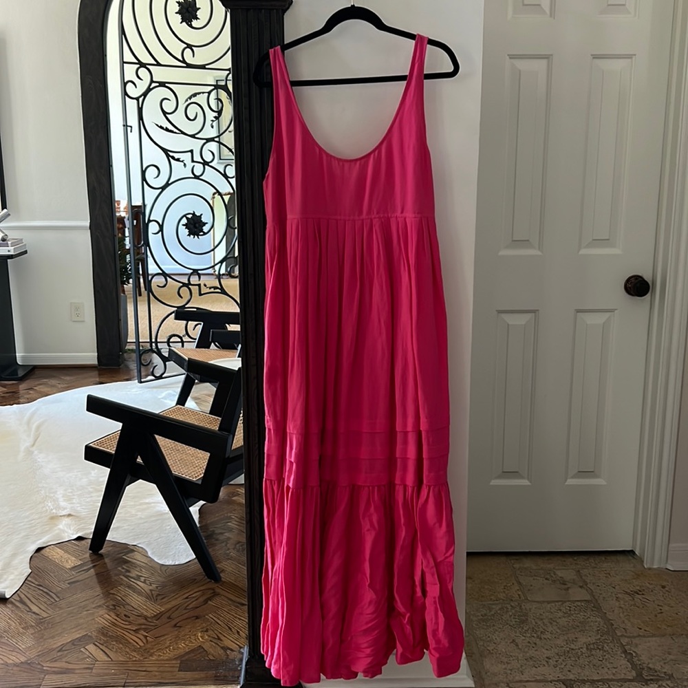 Solid & Striped Hot Pink Linen Gown Maxi Sz L